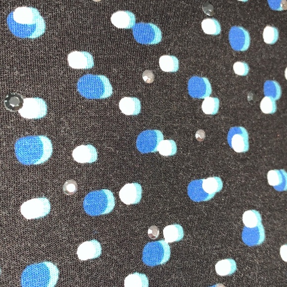 Rafaela Weekend knit top, 3/4 sleeve black with blue/white polka dots - Picture 5 of 5